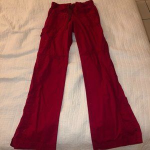 red/pink scrub pants